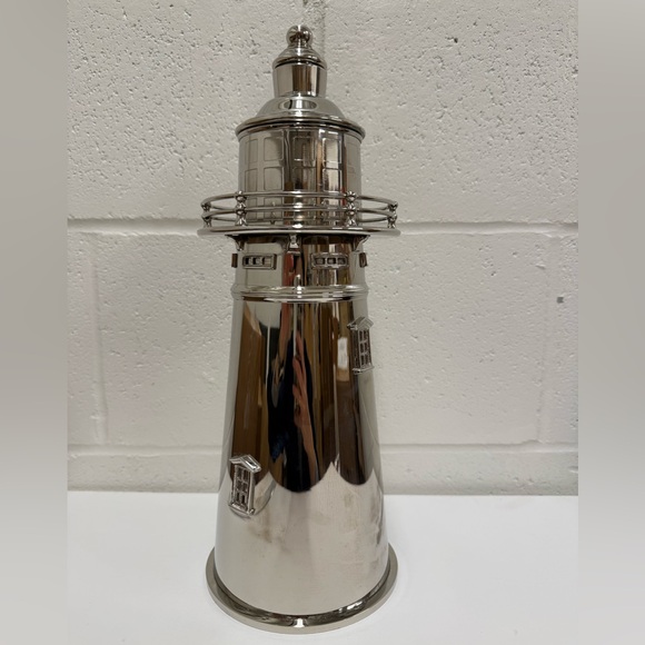 Luxury Nautical Lighthouse Sculpture – Polished Metal Decor - Picture 2 of 8